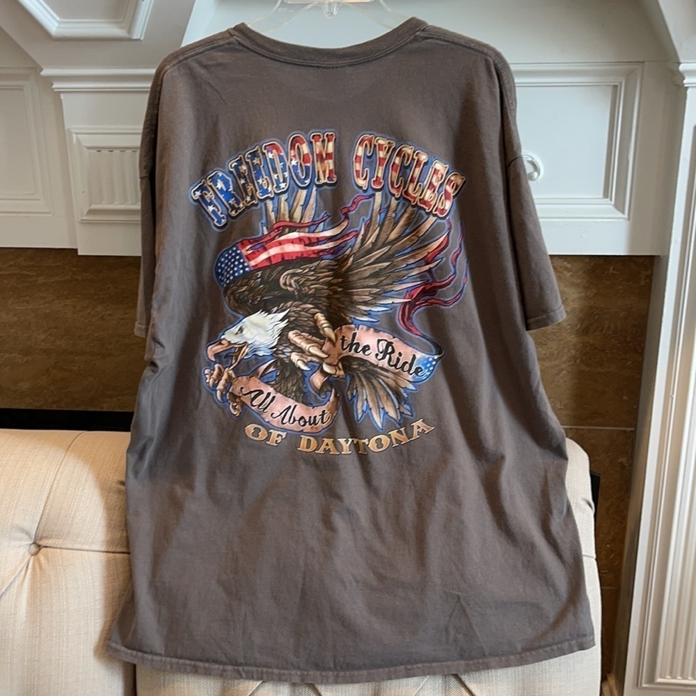 𝅺Gildan Freedom Cycles of Daytona T-Shirt Men’s 2XLGrayish Green